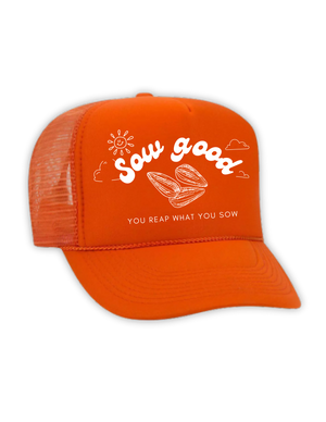 Life Is Good Keep On Trucking Orange Embroidered Baseball Style Hat.